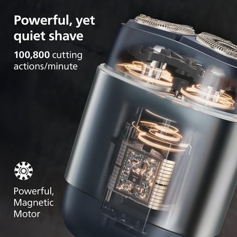 Philips Norelco Shaver 700 Series - Compact Electric Shaver with Lift & Cut System, Dual Steel Blades, Wet & Dry Use, Travel Case