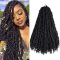Silike Passion Twist Crochet Hair 18inch 6packs Pre-Twisted Synthetic Long Curly 12 Roots Braiding Hair Extensions For Women (18 inch, 1B)