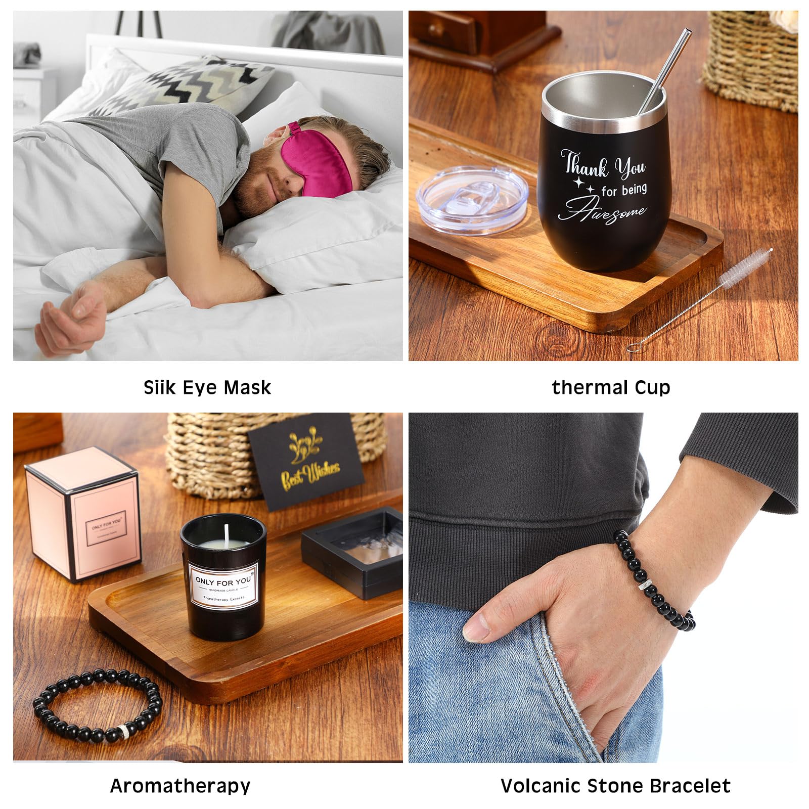Nuogo 15 Pcs Birthday Gifts for Men Beard Care Set for Him Dad Birthday Gifts Basket Ideas Kit for Men Tumbler Bath Robe for Father's Day Dad Husband Boyfriend Box(Unhooded,Wine Red)