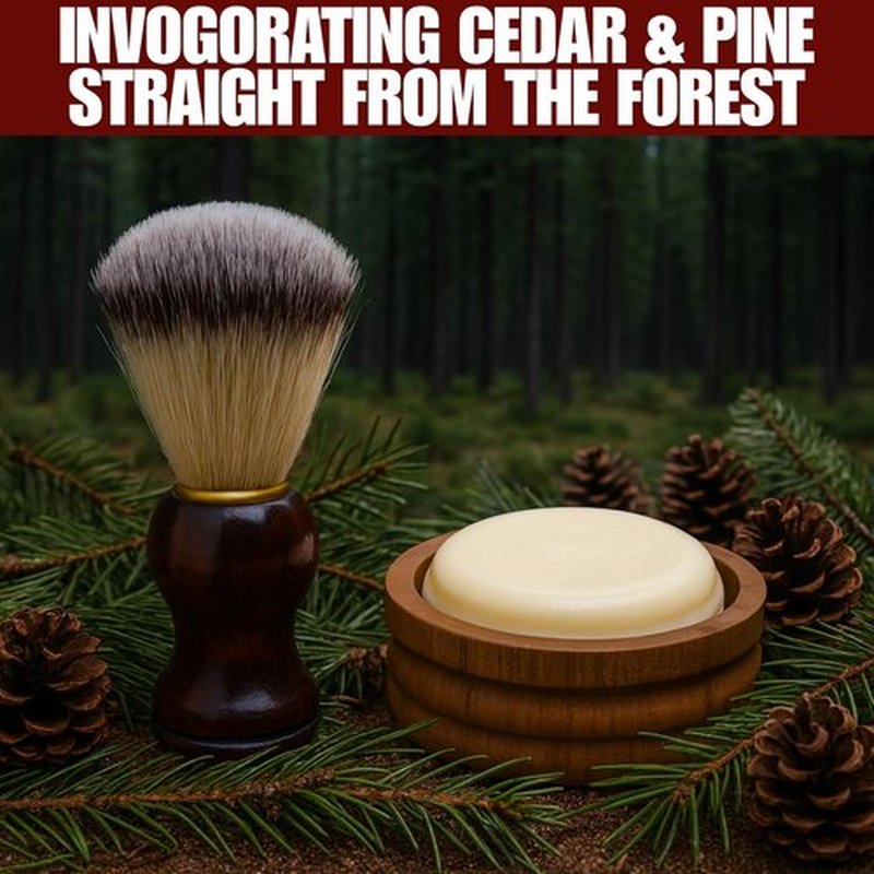 G.B.S GENTS Men's Classic Wooden Shaving Set - Brush, Stand & 3.5-Inch Soap Bowl Included