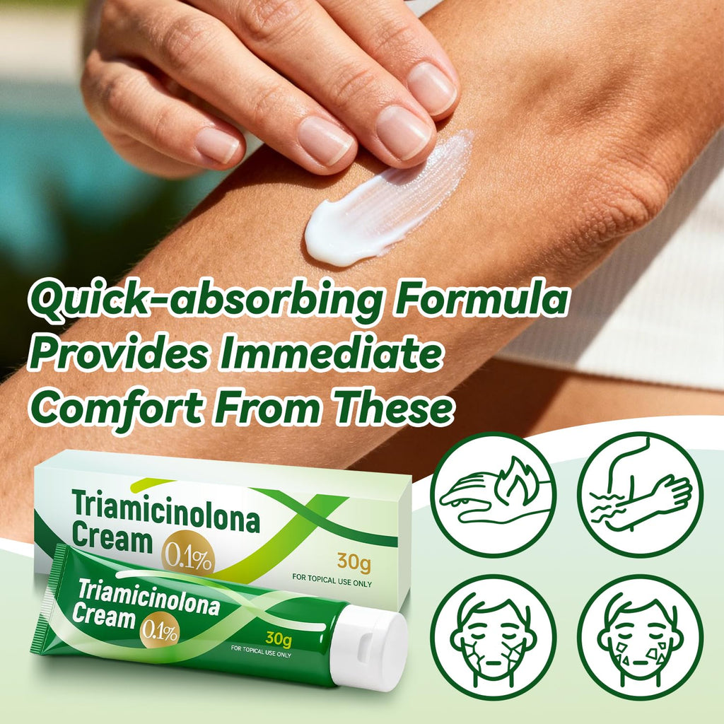 ULARCS Triamicinolona Cream 2 Pack, 0.1%, Non-Irritating Cream, For All Skin Types, 30g