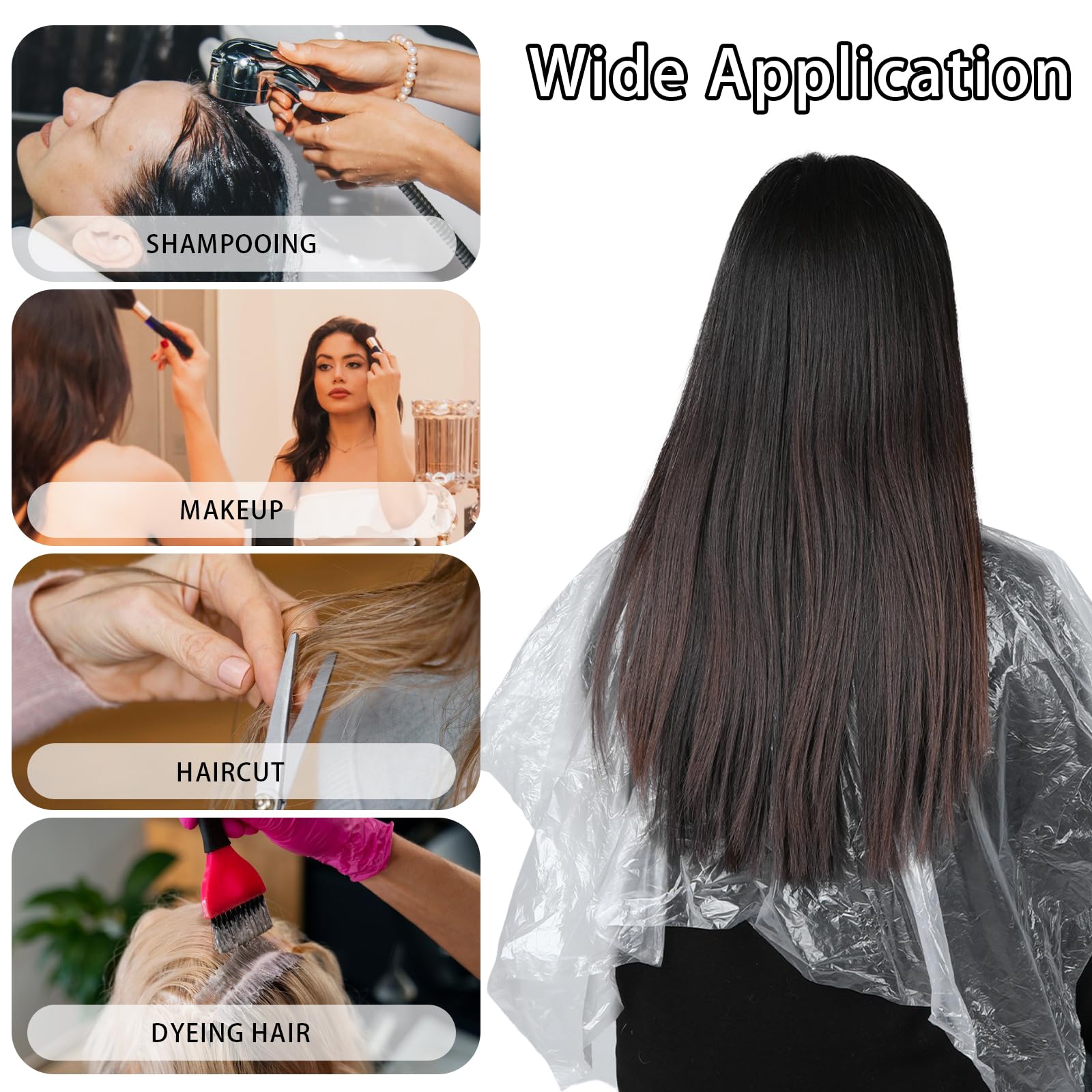 10 Pcs Disposable Hair Color Capes, Waterproof Hair Dye Cape, Capes Salon Cape, Hair Dye and Styling Bibs for Hairdresser Artist Clients 39 X 39 Inches