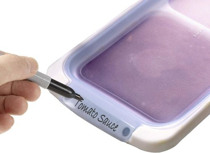 PrepWorks 1-Cup Food Storage Pod Tray - Dishwasher Safe with Silicone Lid | Blue & White, 4 Servings