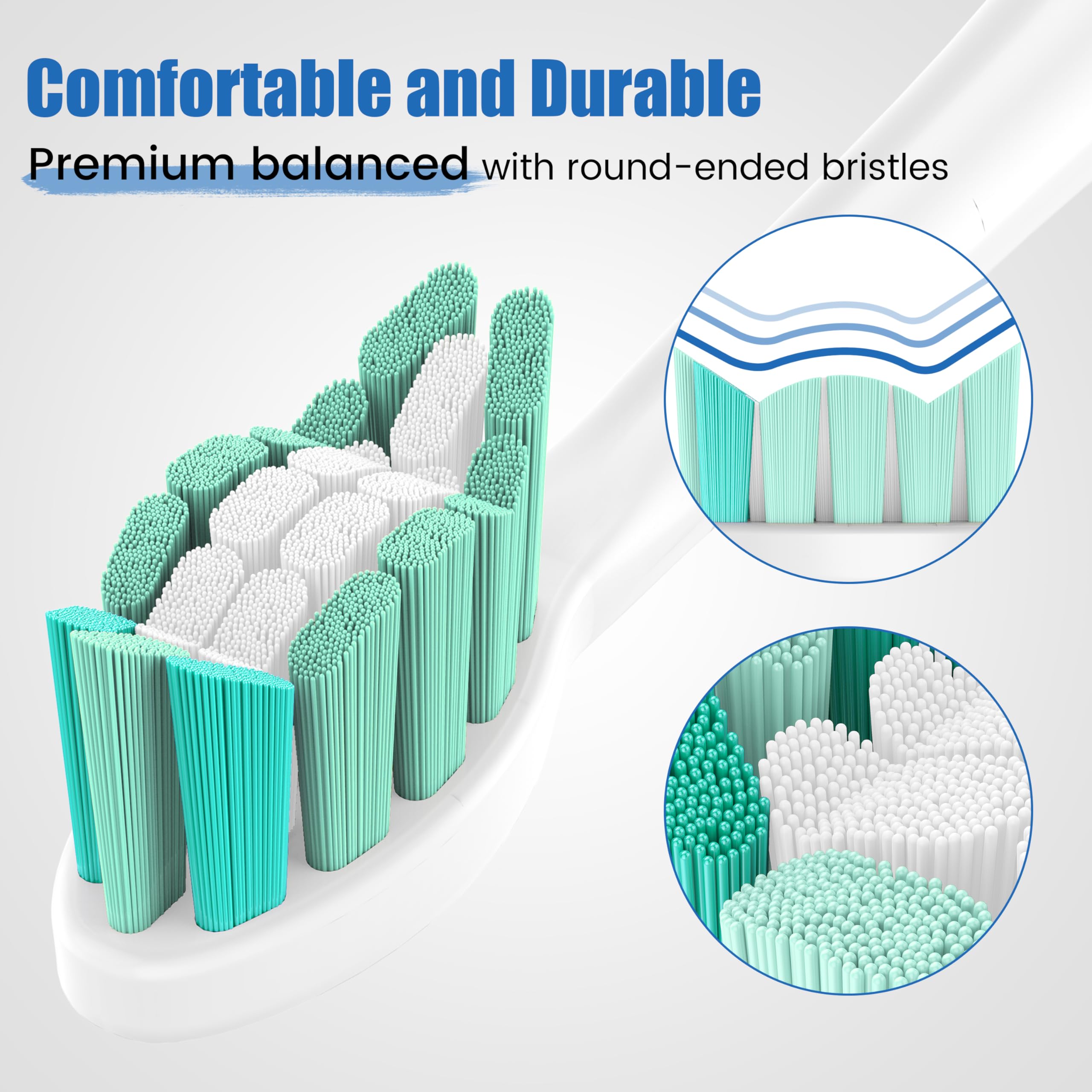 Replacement Toothbrush Heads Compatible with Philips Sonicare – Gentle & Effective Electric Tooth Brush Refill for Plaque Control, 10 Pack (Black)