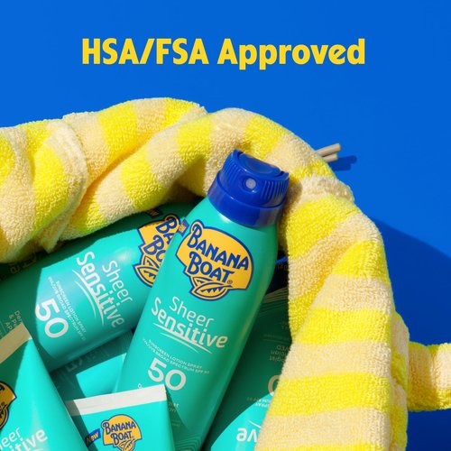 Banana Boat Sheer Sensitive Sunscreen Lotion SPF 50, 6 Fl Oz