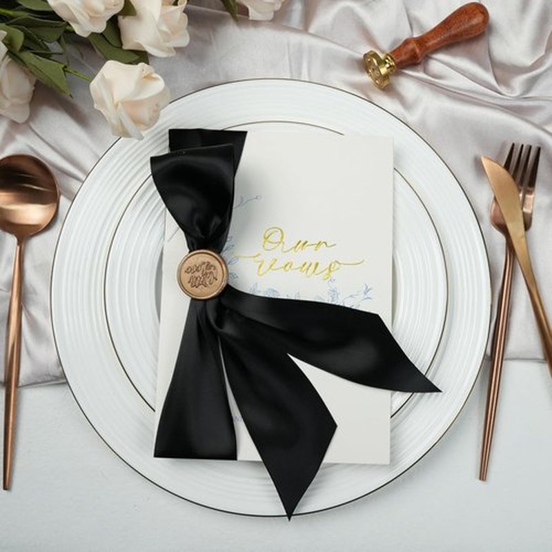 Black Ribbon 2 Inch Double Face Satin Ribbon - Thick Black Wedding & Craft Ribbon | 25 Yards