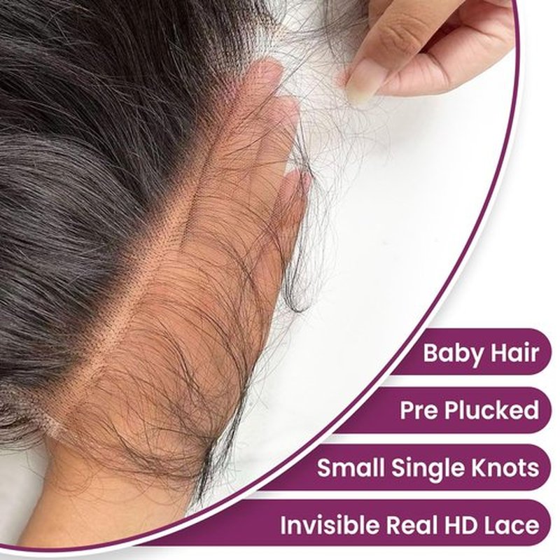 Topnormantic 5x5 HD Lace Closure Body Wave, 0.11mm Skinlike Undetectable Melted Real HD Lace Closure with Serrated Edge 12A Unprocessed Virgin Human Hair Closure Pre Plucked with Baby Hair 16 Inch