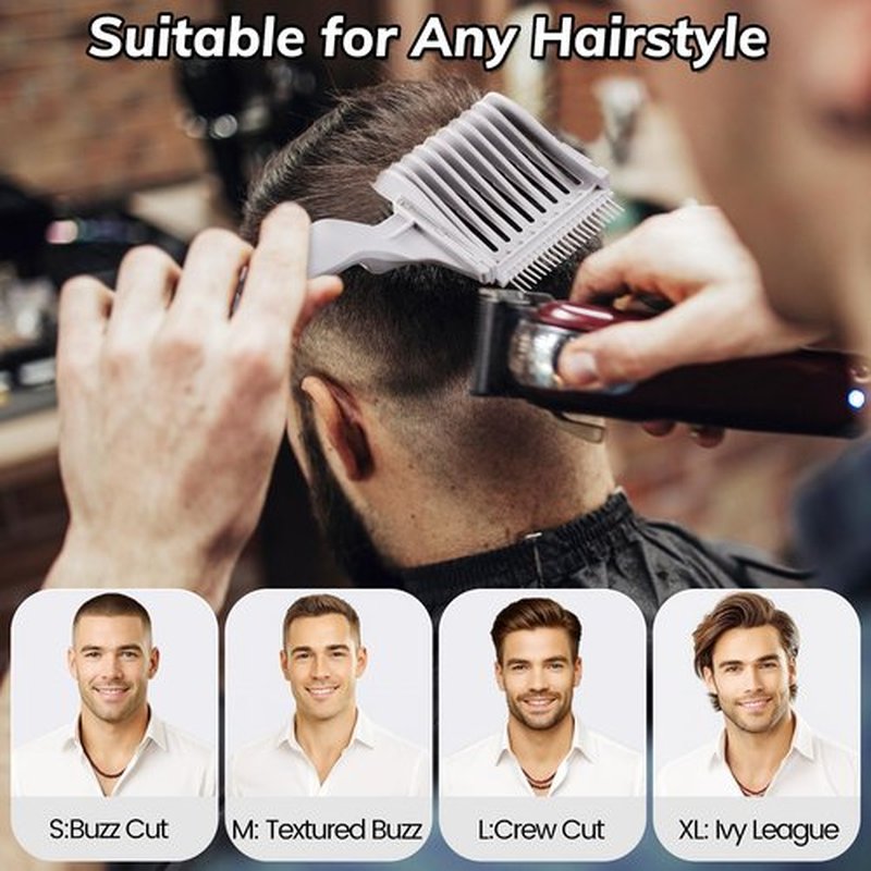 A 4-in-1 Detachable Blend Friend Fade Comb Set, Blend Friend, Barber Fade Comb, Uitable for Home, Salon Use, Compatible with all Hair Cutting Shears and Barber Tools (Grey New)