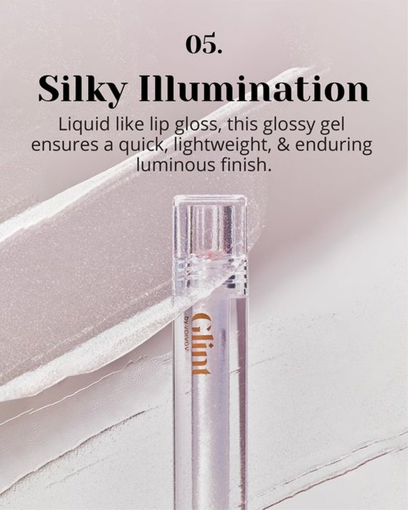Glint Liquid Gel Highlighter (Glosser, 0.1oz) - Multi-Use Face & Body Gloss for Smooth Glow, Long-Lasting Illuminator Balm for Healthy Radiance. Korean Makeup. Eyes, Cheeks, Nose