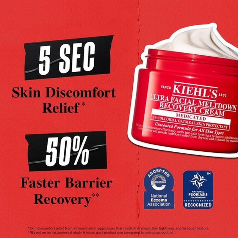 Kiehl's Ultra Facial Recovery Barrier Cream - Lightweight Moisturizing Lotion for Dry & Sensitive Skin