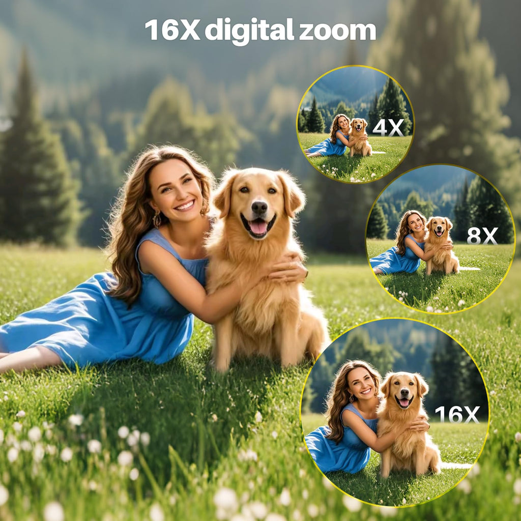 4K Digital Camera for Photography, 16X Zoom Autofocus 64MP WiFi Compact Travel Camera, Vlogging Camera for YouTube, 3'' 180° Flip Screen for Beginners&Boys&Girls, 2 Batteries, 32GB Card, Black