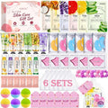 60PCS Spa Party Supplies for Girls, Include Face Masks, Hand Cream, Lip Balm, Foot Bath Bombs, Lip Mask, Under Eye Patches, Compressed Towels, Spa Birthday and Sleepover Party Supplies for Girls Women