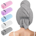 AIDEA Microfiber Hair Towel, Open Wide-End Hair Towels, Super Absorbent Hair Towel Wrap for Women, 5Pack, 31.5×18.9 inch