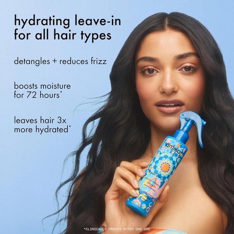 Amika Hydro Rush Leave-In Conditioner - Intense Moisture with Hyaluronic Acid for All Hair Types