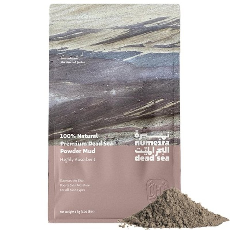 Numeira Dead Sea Mud Powder 100% Pure Cosmetic Clay Powder Rich in Minerals - Gentle Face Exfoliator Powder for Deep Cleansing, Body Scrub, or Clay Mud Mask - Pore Cleansing & Skin Detox - 1kg