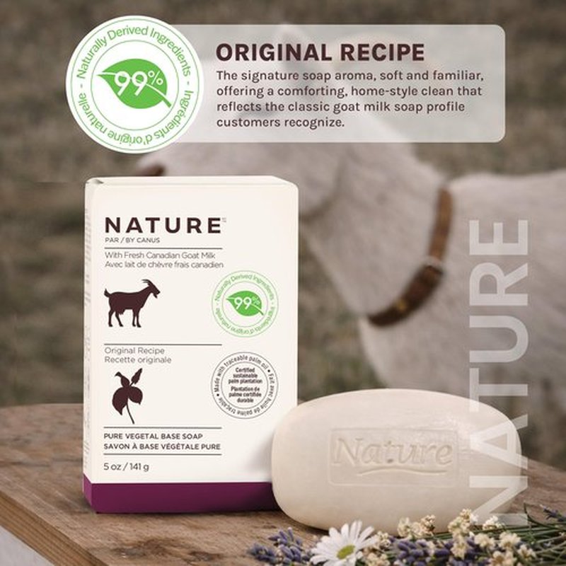 Nature Goat Milk Bar Soap, ORIGINAL (12-Pack), 5 oz (141 g), With Fresh Goat Milk, Vitamin A, B3, Potassium, Zinc & Selenium, Moisturizing Body Soap