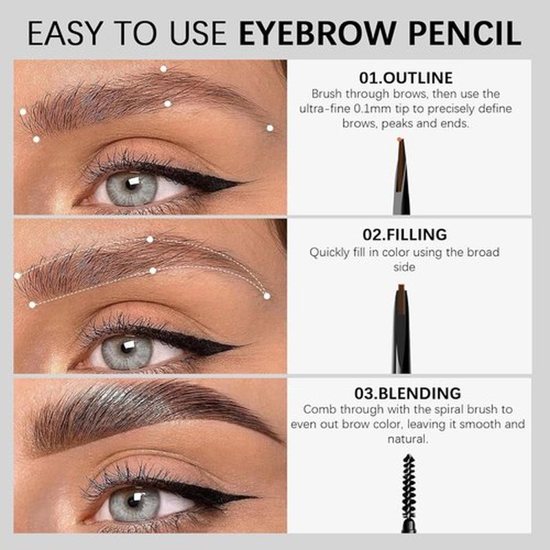 MAVENI Browcharm Microblading Eyebrow Pencil - Ultra-Fine 0.1mm Waterproof Definer | Mini 01 Black