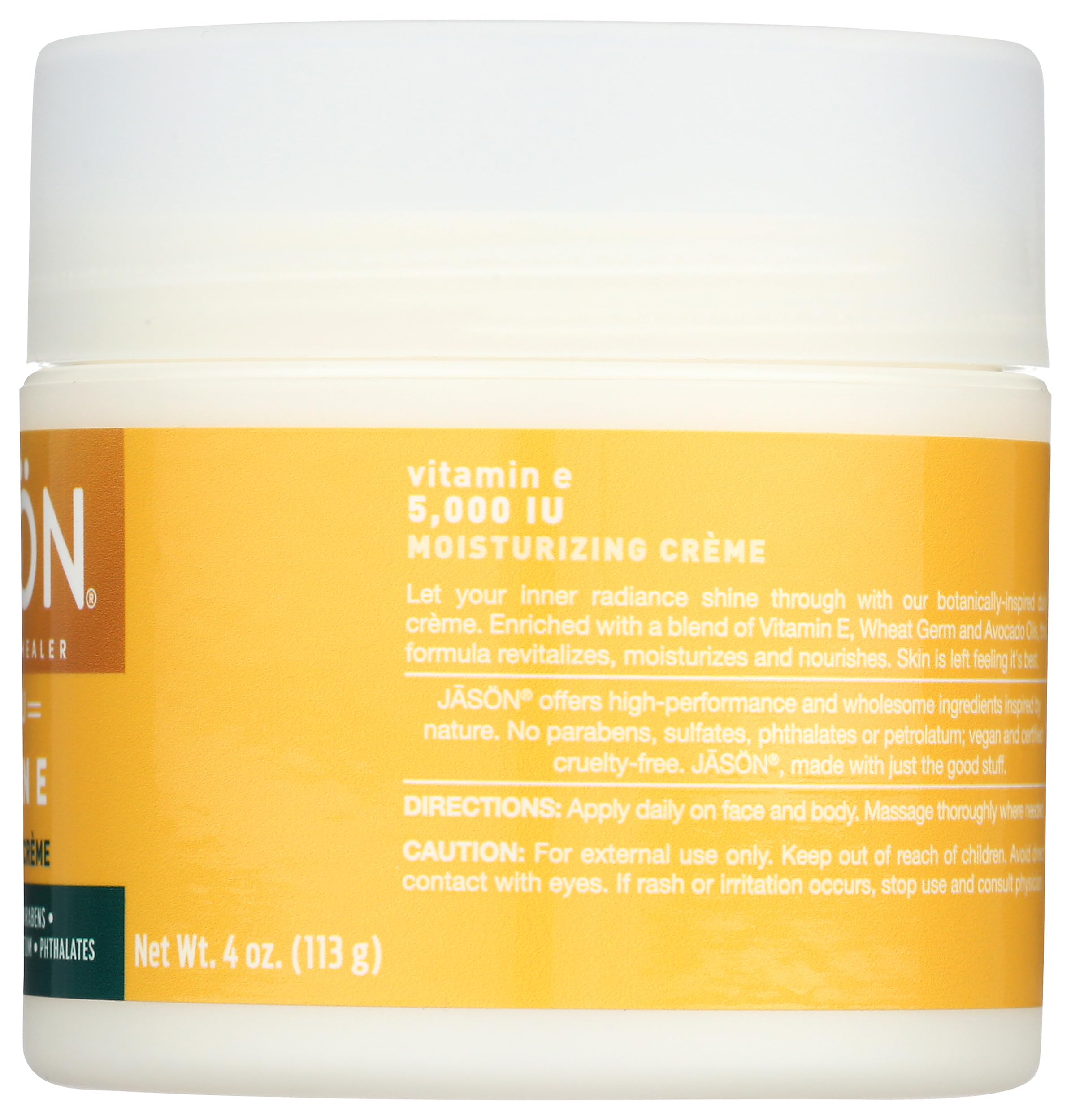 Jasön Revitalizing Vitamin E 5000 IU Moisturizing Crème, 4 Ounce Container, Multicolor, Organic
