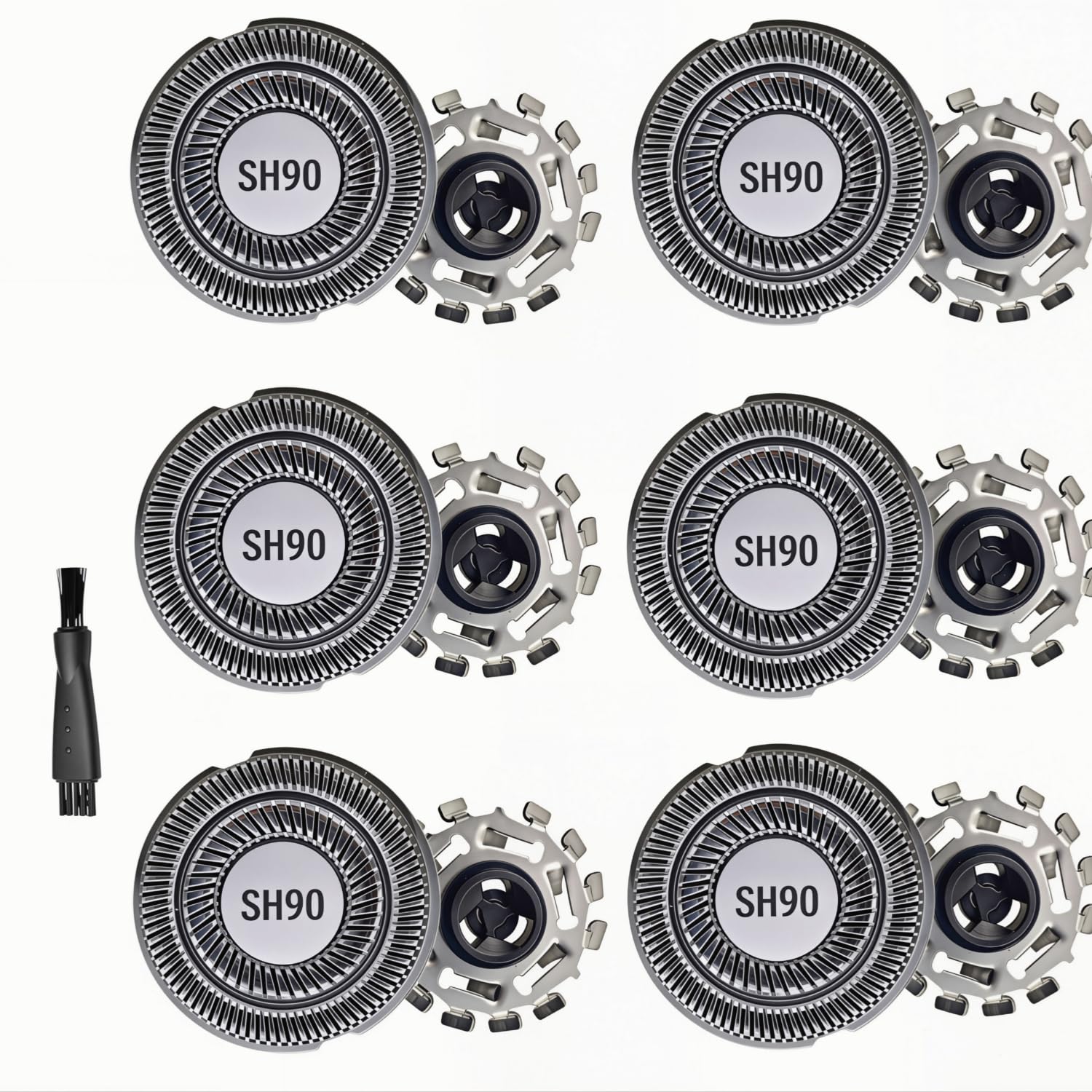 SH90 Replacement Shaver Heads Compatible with Philips Norelco Series 9000 (S9xxx) and 8000 (S8xxx) Electric Shavers, for Norelco S9000, S9311/27, S9311/84, S9311/87, S9321/88, etc.