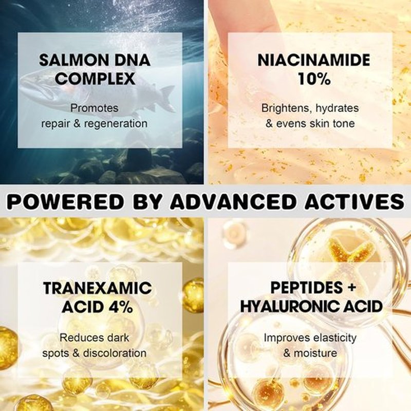 Salmon DNA Serum - Anti-Aging Hydration Booster for Face & Body | Skin Repair & Brightening