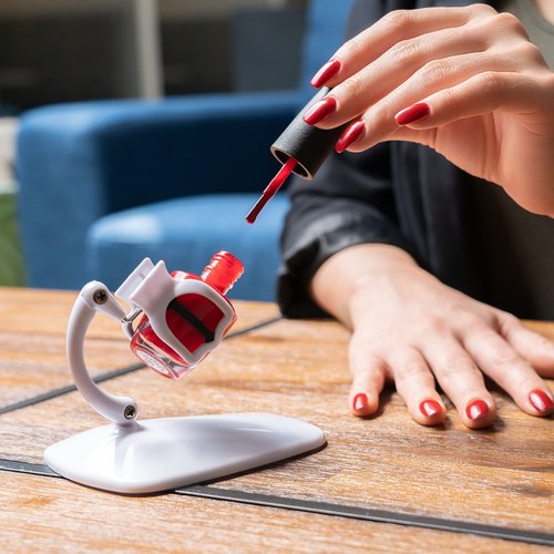 Grip & Tip Adjustable Nail Polish Holder – Nail Tools for Pedicure Kit, Manicure Painting Set and Nail Art Supplies, Nail Polish Organizer, Nail Polish Accessories 2 pk White