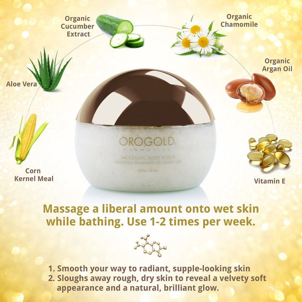 Orogold White Gold 24K Classic Body Scrub Exfoliator 275 g., 9.7 oz.