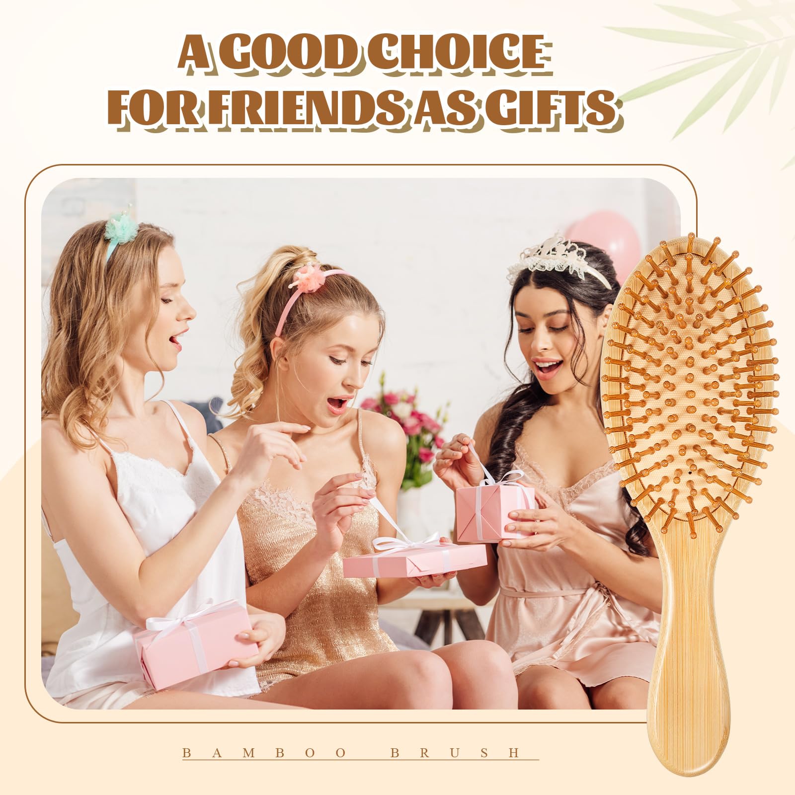 Weysat Bamboo Hair Brushes Bulk, Natural Wooden Paddle Detangling Brush, Scalp Massage and Anti-Static Hairbrushes, DIY Engraving Gifts for Women, Men, Party and Wedding(Natural,12 Pcs)