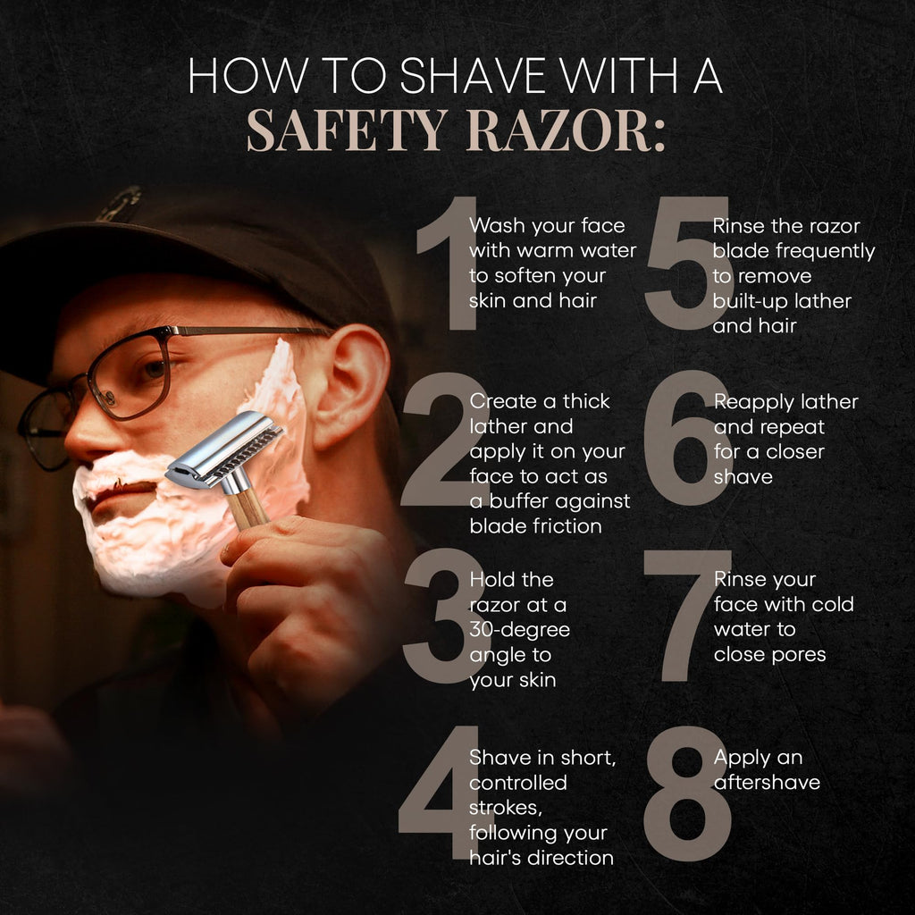 Complete Safety Razor Kit - Includes Olive Wood Safety Razor, Closed Comb Double Edge Razor, Safety Razor Stand, Olive Wood Shaving Brush, Organic Soap, Shaving Bowl, Shaving Kit For Men, Great Gift
