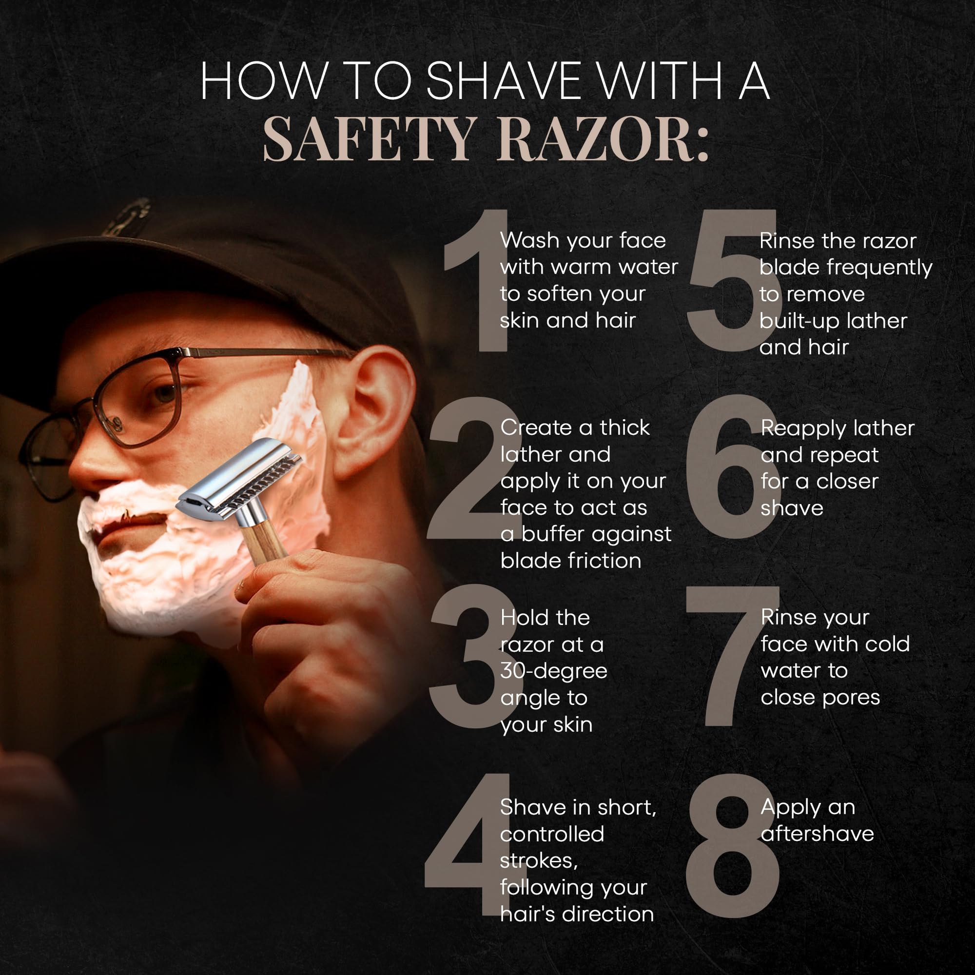 Complete Safety Razor Kit - Includes Olive Wood Safety Razor, Closed Comb Double Edge Razor, Safety Razor Stand, Olive Wood Shaving Brush, Organic Soap, Shaving Bowl, Shaving Kit For Men, Great Gift
