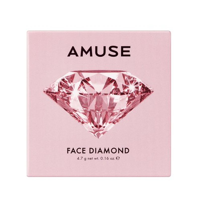 Amuse SEOUL Face Diamond Pink Diamond Highlighter | High Glossy Face Illuminator Powder, Korean Beauty Highlighter Makeup, Shimmer Glow Rose & Gold Glow Illuminator, Cruelty-Free & Vegan (4.7g)
