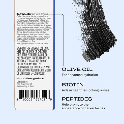 Babe Original Babe Lash Mascara - Smudge-Proof, Long-Lasting Formula for Buildable Volume | Dramatic Black