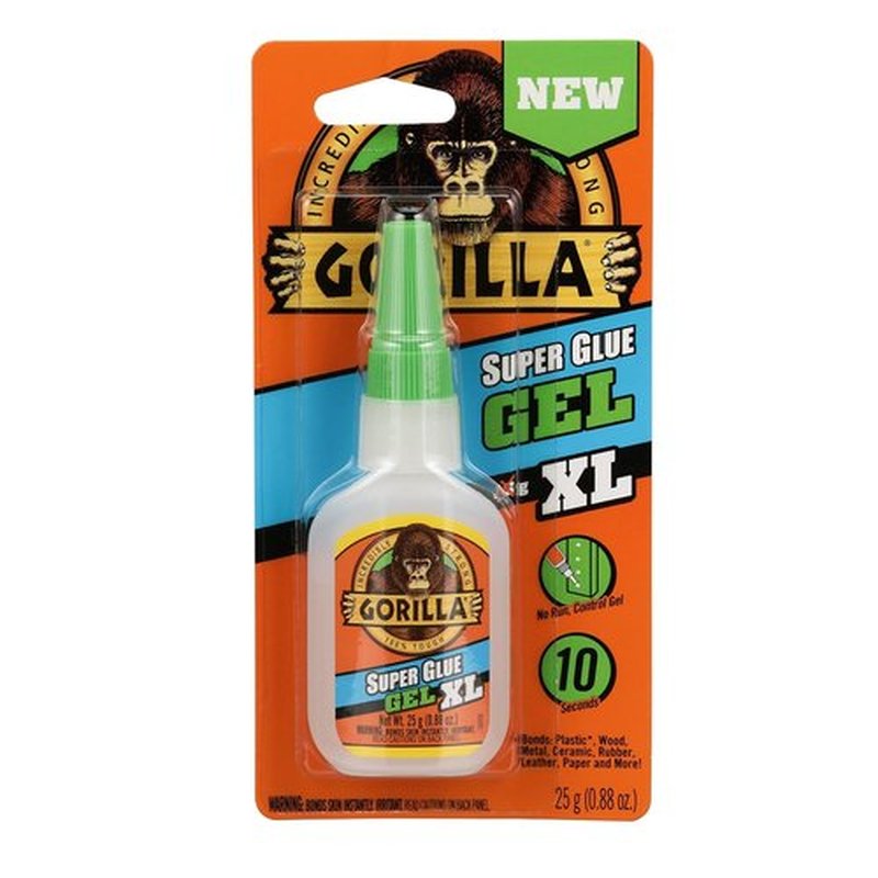 Gorilla Super Glue Gel XL - Fast-Setting Clear Adhesive with No-Drip Control | 25g for Precise Repairs