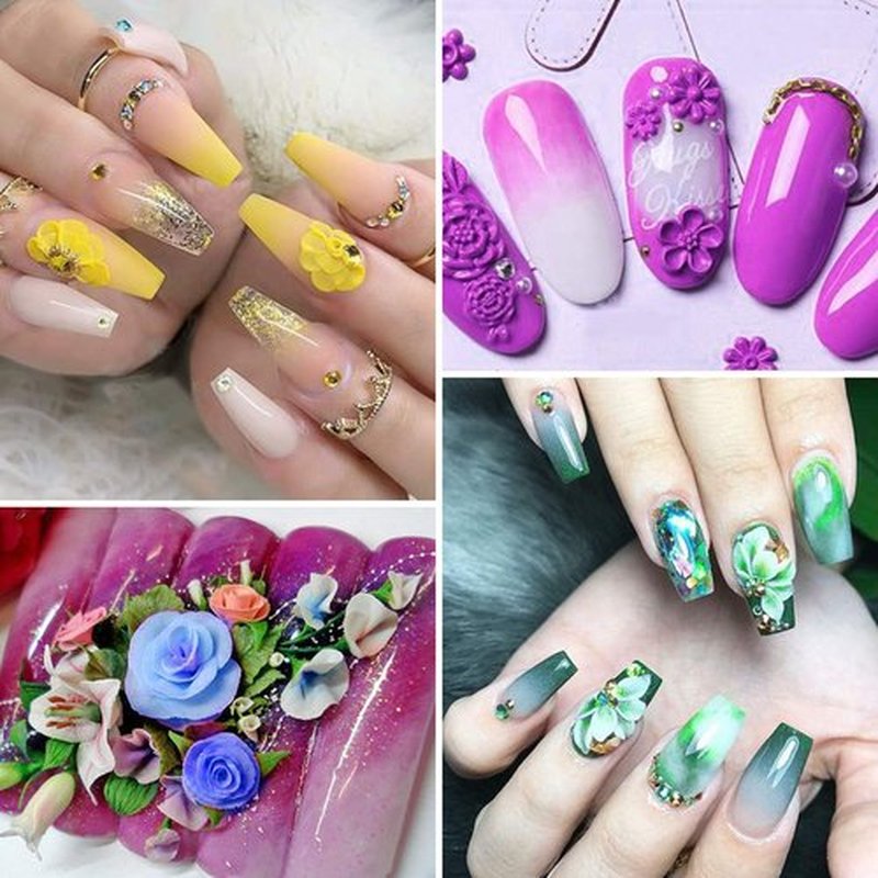 Kalolary Sculpture Carved Nail Gel Set, 12 Color Sculpture Carved Gel Nail Polish with 1pcs Nail Art Sculpture Pen, 1pcs Double-ended Nail Cuticle Pusher Cutter and a Nail Carving Brush