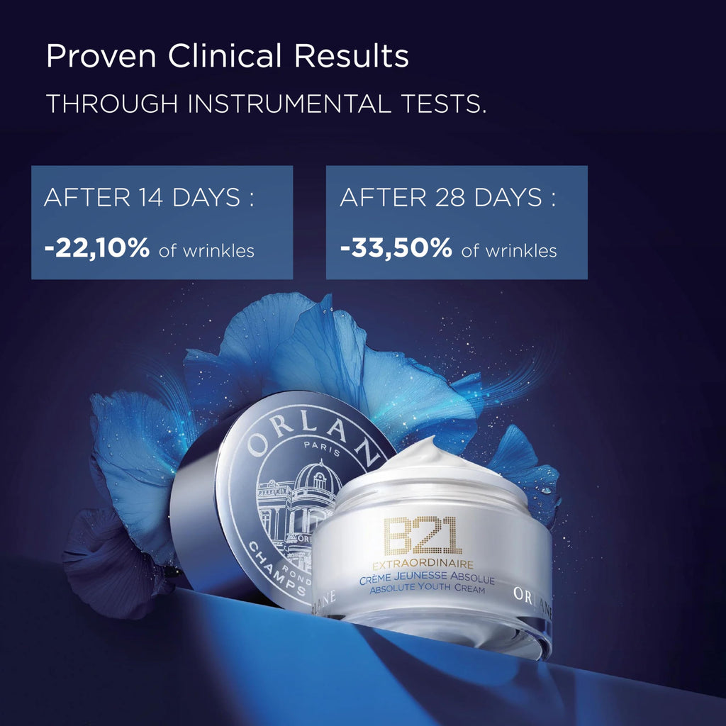 Orlane Paris B21 Extraordinaire Absolute Youth Cream, Anti-Aging Cream with Exclusive Youth Reset Complex to Plump and Revive Skin, Contains 21 Amino Acids from Pale Iris Stem Cells, 1.7 Fl Oz, 50 ml