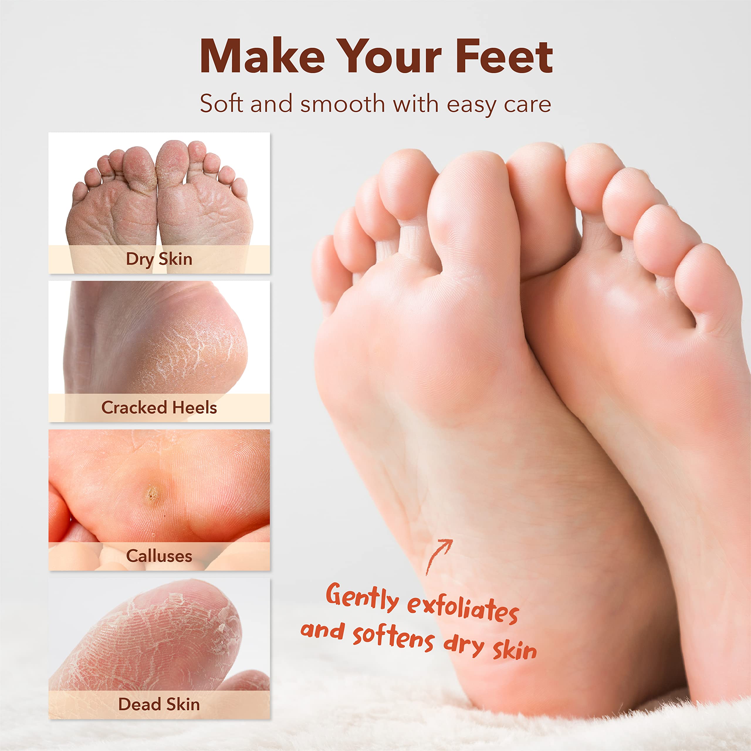 Purederm Exfoliating Foot Mask (3 Pack) – Regular Size Exfoliating Foot Masks for Cracked Feet, Dry Skin, Callused Feet…