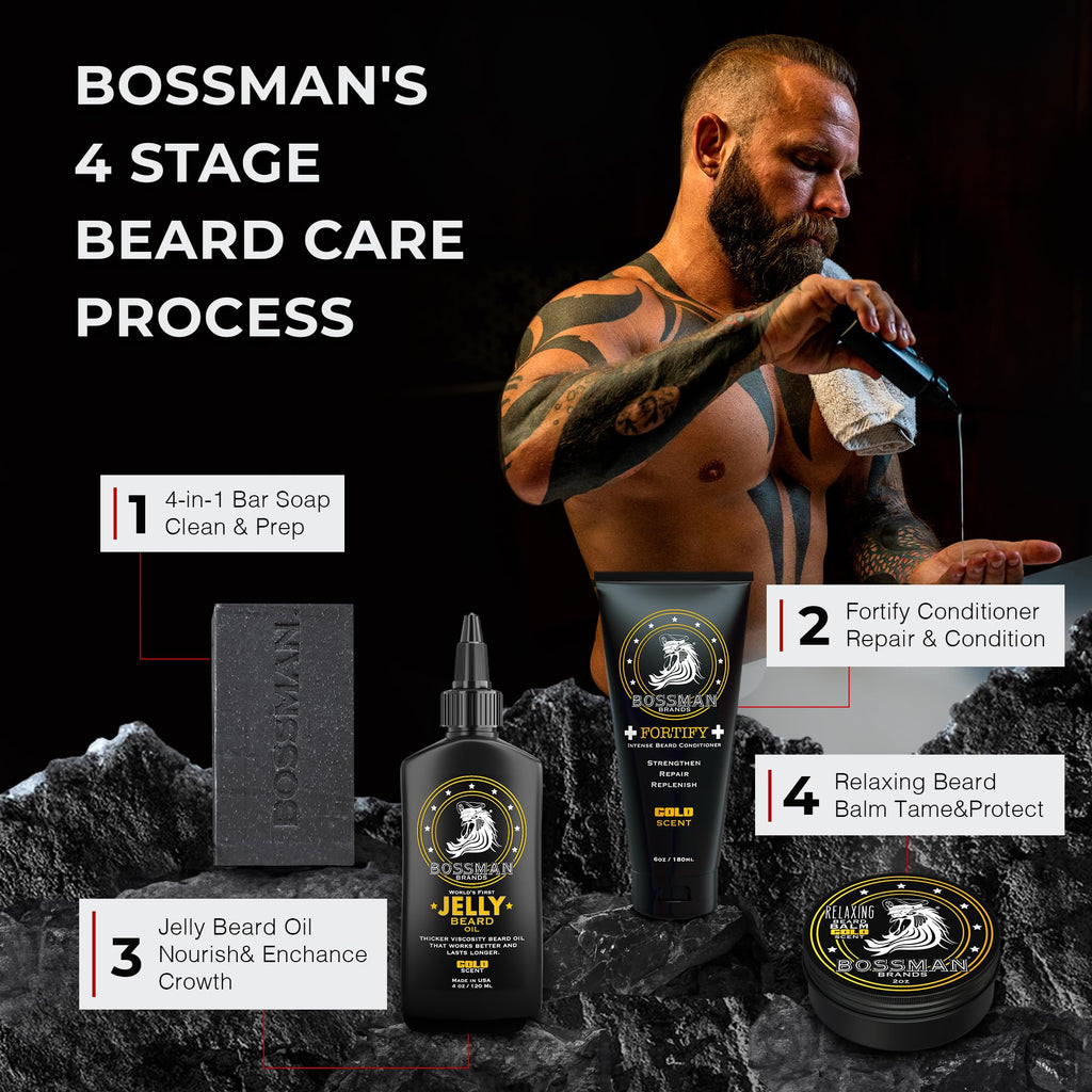 Bossman Men's 4-in-1 Bar Soap for Men + White Soap Dish Bundle – 4 oz Bar with Eucalyptus & Tea Tree Scent + Ceramic Base with Bamboo Tray