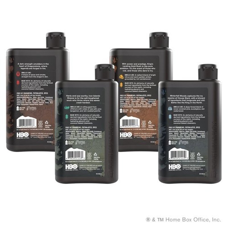Every Man Jack Game of Thrones Collector's Edition Body Wash Gift Set - Includes 4 Body Washes with Clean Ingredients & Westeros Inspired Scents