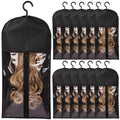 12PCS Hair Extension Holder Wig Storage Hanger for Multiple Wigs & Accessories, Black