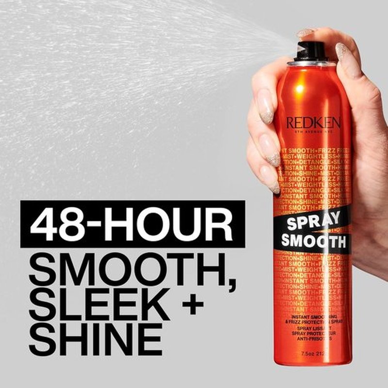 Redken Spray Smooth Anti-Frizz Hair Spray | Frizz Control & Heat Protection, Paraben-Free