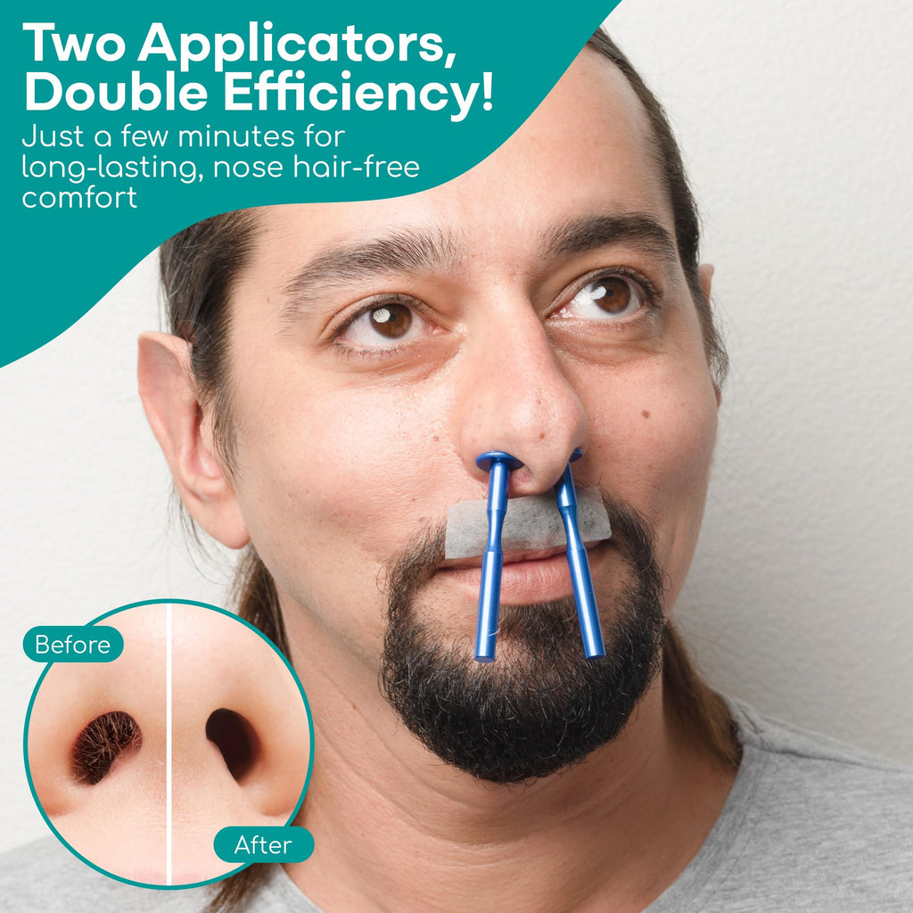 Medi Grade Eco-friendly Nose Wax Kit for Men and Women, 26 Applications, Reusable Metal Nose Wax Stick, Microwavable Cup - Nose Hair Wax Removal for Unsightly, Itchy Nasal Hair