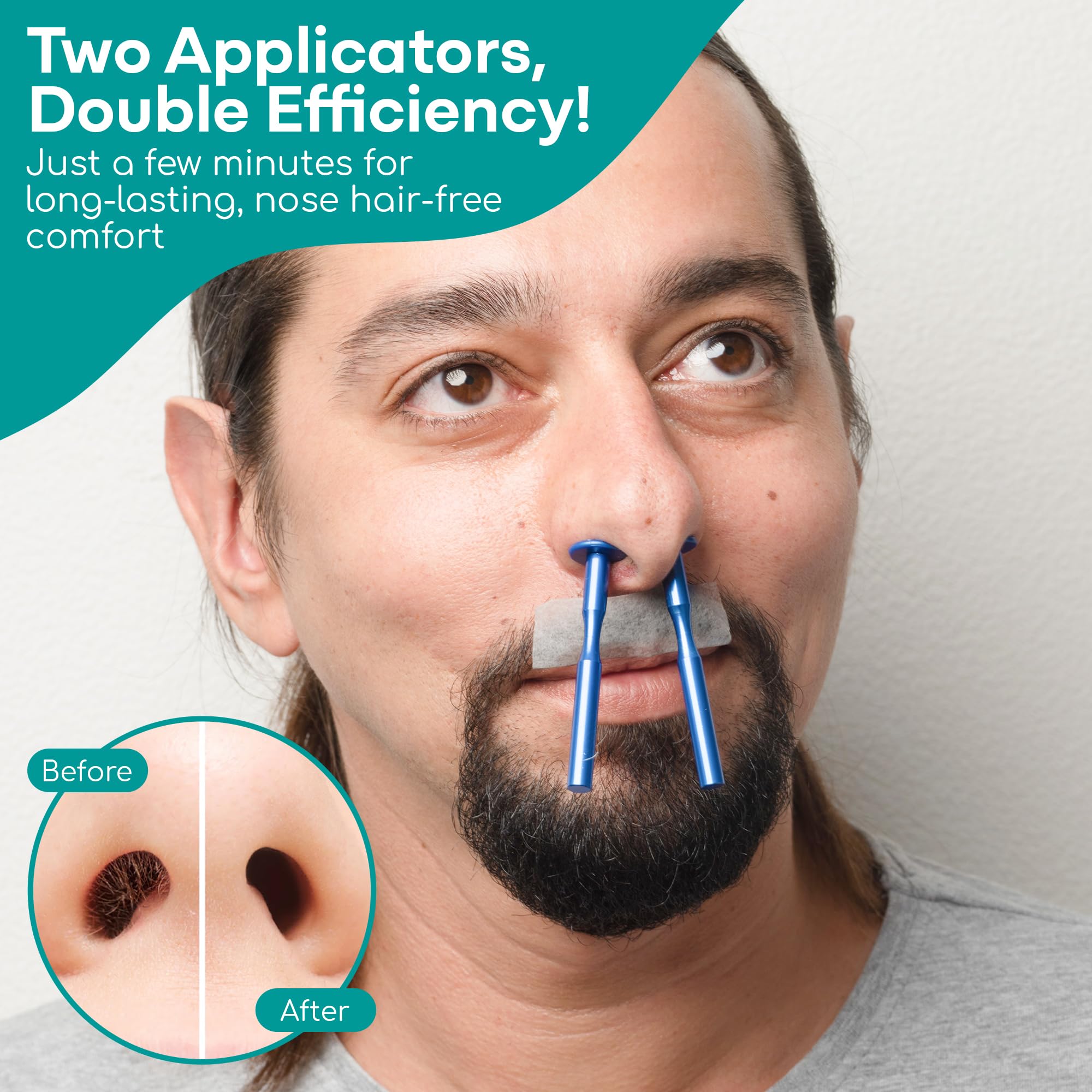 Medi Grade Eco-friendly Nose Wax Kit for Men and Women, 26 Applications, Reusable Metal Nose Wax Stick, Microwavable Cup - Nose Hair Wax Removal for Unsightly, Itchy Nasal Hair