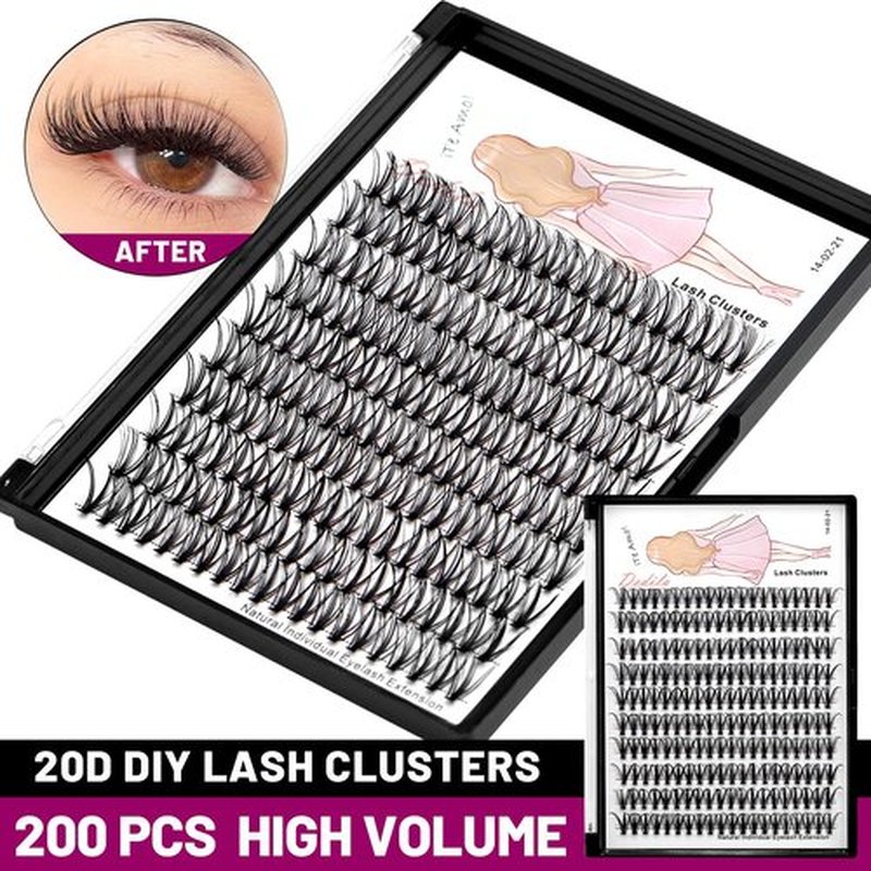 Dedila 8-22mm to Choose 20D/40D/60D/80D/100D Individual False Eyelashes Makeup Cluster Eyelashes Thickness 0.07mm D Curl Natural long Black Soft 3D Eye Lashes Extensions (20D-12mm)