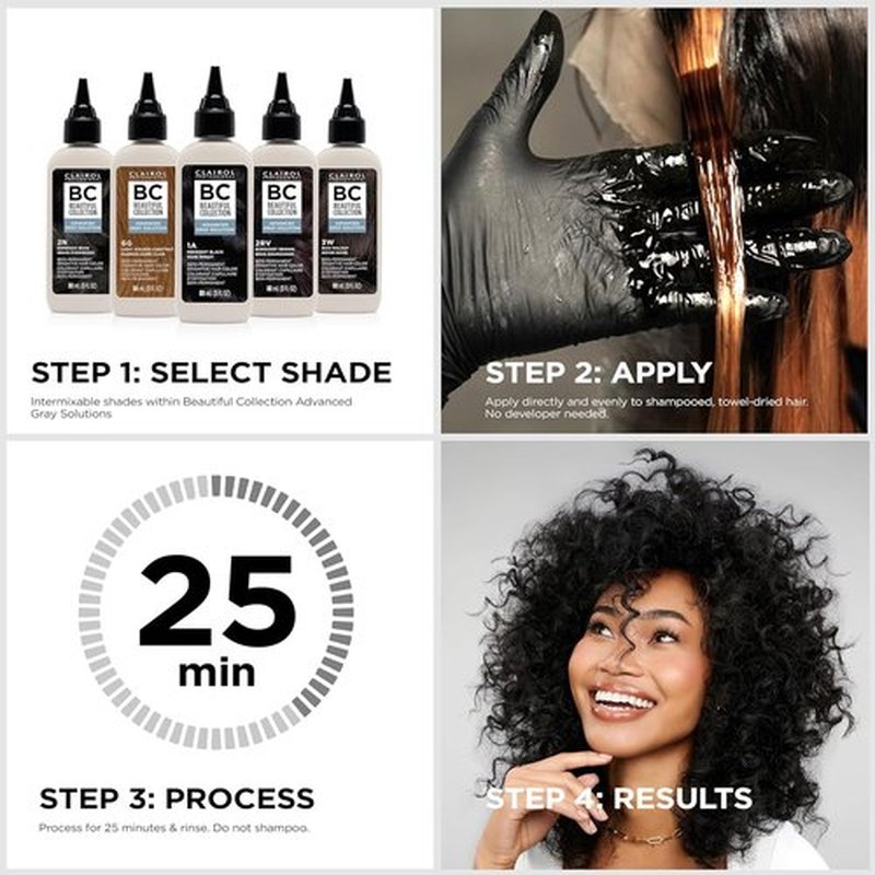 Clairol Professional Beautiful Collection | Advanced Gray Solutions Semi-Permanent Hair Color - All Textures, Gray Coverage