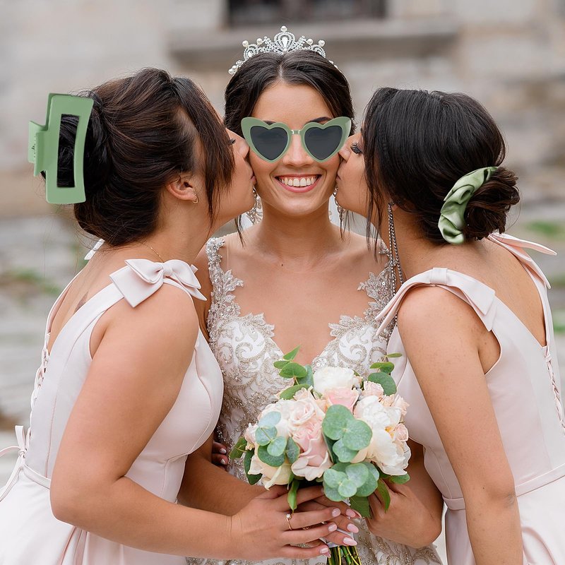Whaline 18Pcs Sage Green Bridesmaid Proposal Gift Set Maid Matron of Honor Gift Hair Claw Clips Scrunchies Sunglasses for Wedding Bridal Shower Bachelorette Party Favors Supplies