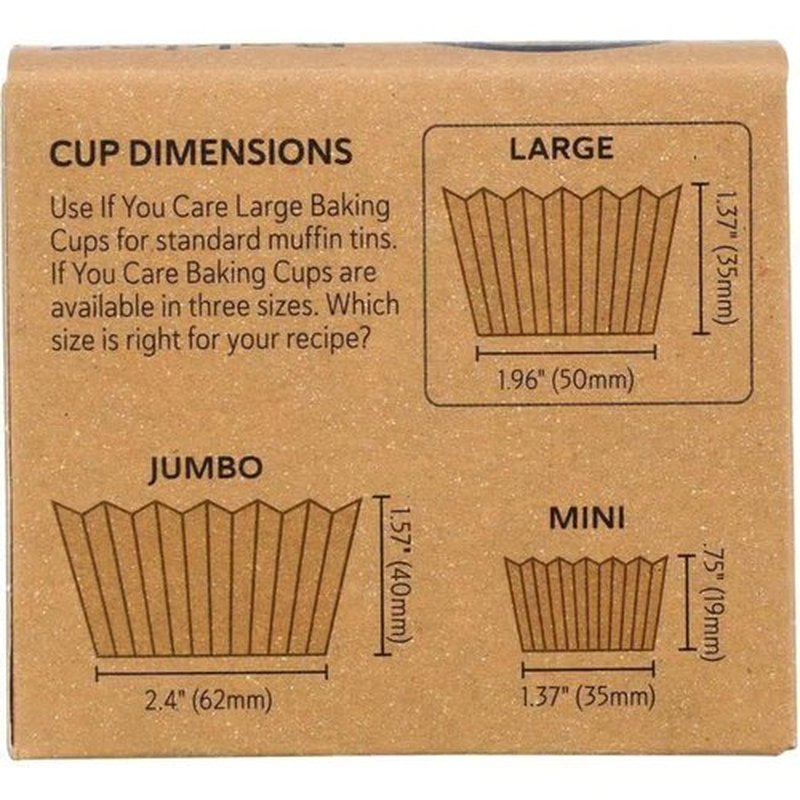 If You Care Unbleached Baking Cups - Eco-Friendly, Large Size, 60 Count | 3 Pack