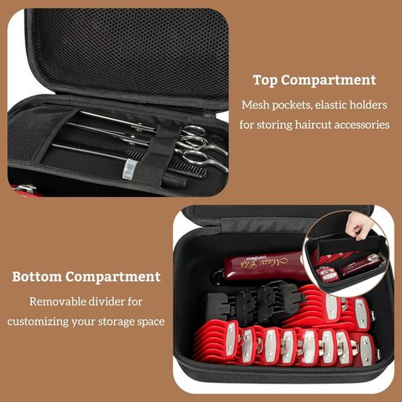 ProCase Hard Travel Case - Hair Clippers Organizer for Hatteker, Oneisal, Wahl 5Star & Andis - Black
