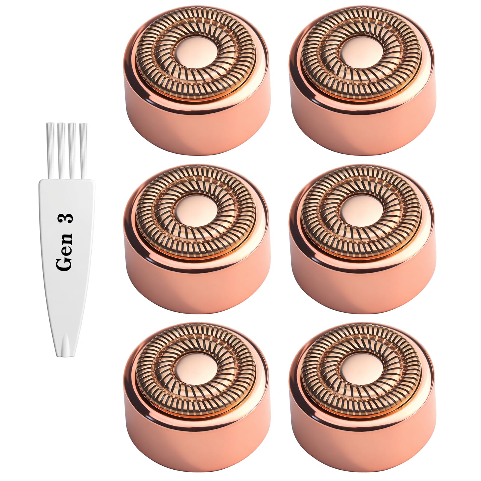 6 Pack Replacement Heads Gen 3 Compatible with Flawless Facial Hair Remover, Replacement Blades Heads Compatible with Finishing Touch Flawless Hair Removal Generation 3
