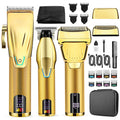 Bomxin Hair Clippers for Men Professional，Clippers and T-Blade Trimmers Set，Electric Razor Shavers Hair Trimmer Kit，Hair Cutting Machine，LCD Display,Best Presents(Gold)