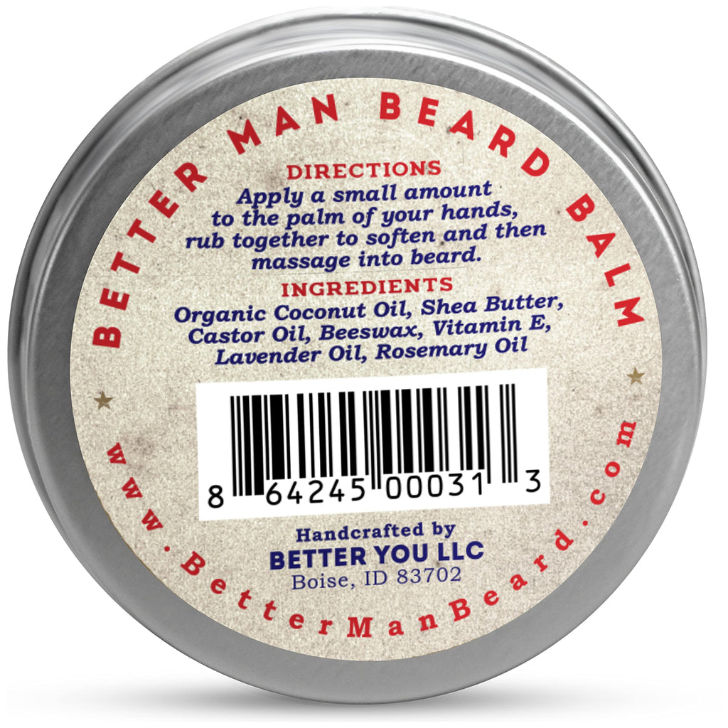 Better MAN Beard Original Kit - 3-Piece Beard Grooming Kit with Moisturizing Balm, Conditioning Oil & Sandalwood Comb - KIT-ORG