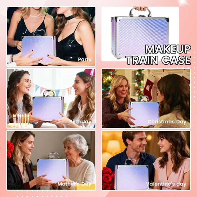Makeup Kit for Women Girls, Fashionable Make Up Present Set for Beginners Professionals Traveler with Case, Makeup Essential with Eyeshadow Palette, Lip Gloss, Mascara,Foundation Face Primer(Purple)